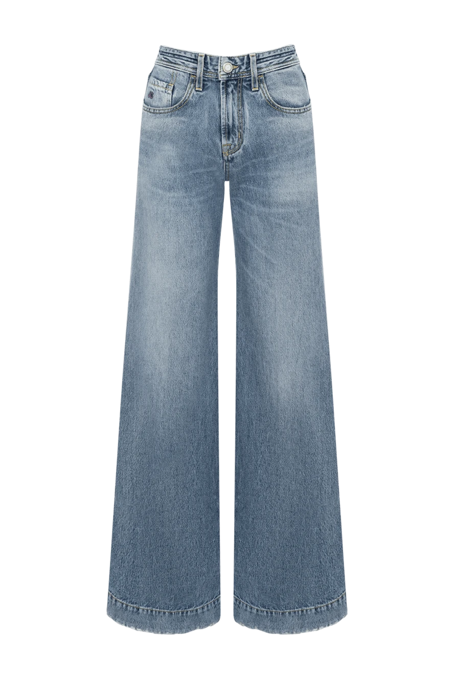 Jacob Cohen women's wide blue jeans with embroidery 181127 - photo 1