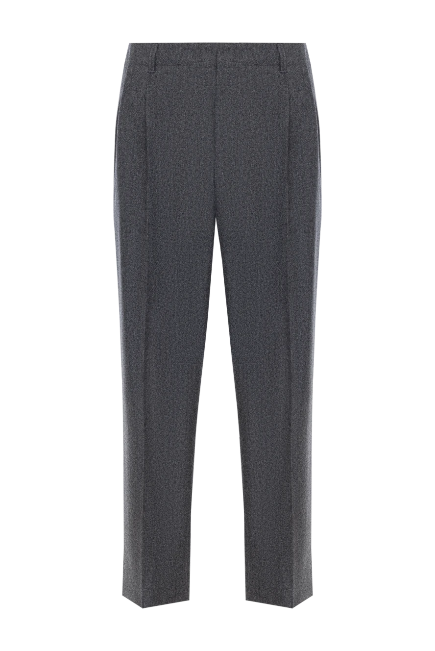 Brunello Cucinelli штани чоловічі класичні вовняні сірі 181151 - фото 1