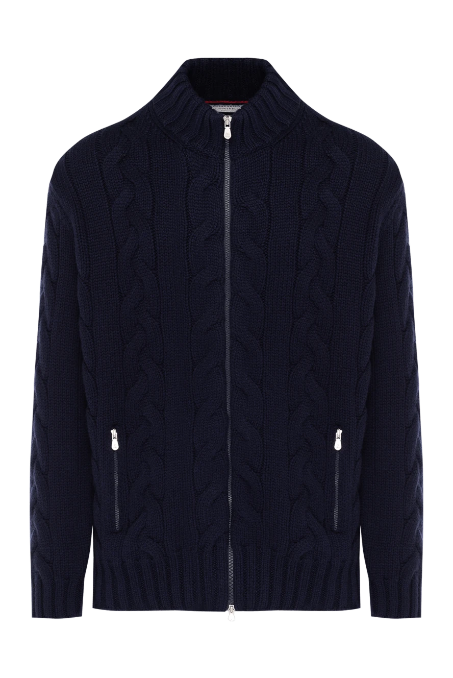 Brunello Cucinelli кардиган чоловічий синій з візерунком 181160 - фото 1