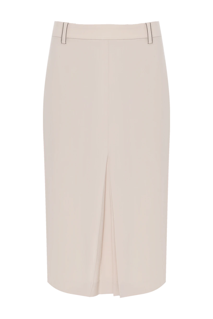 Brunello Cucinelli beige wool skirt with slit 181169 - photo 1