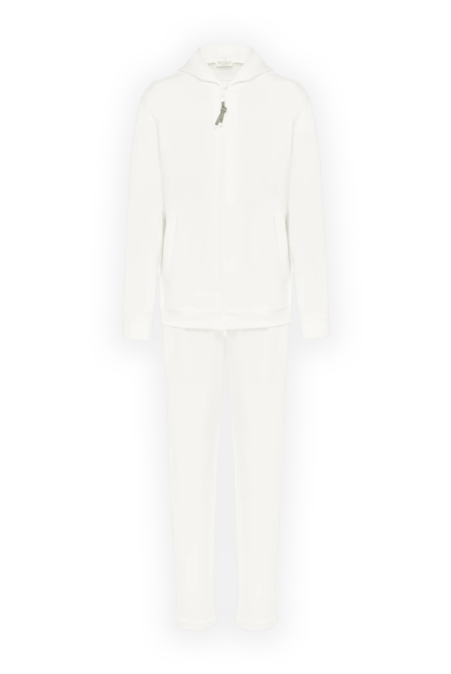 Brunello Cucinelli women's white cotton tracksuit with a hood 181266 - photo 1