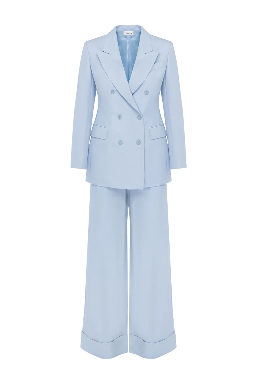 P.A.R.O.S.H. woman women's blue double-breasted suit with trousers 181268 - photo 1