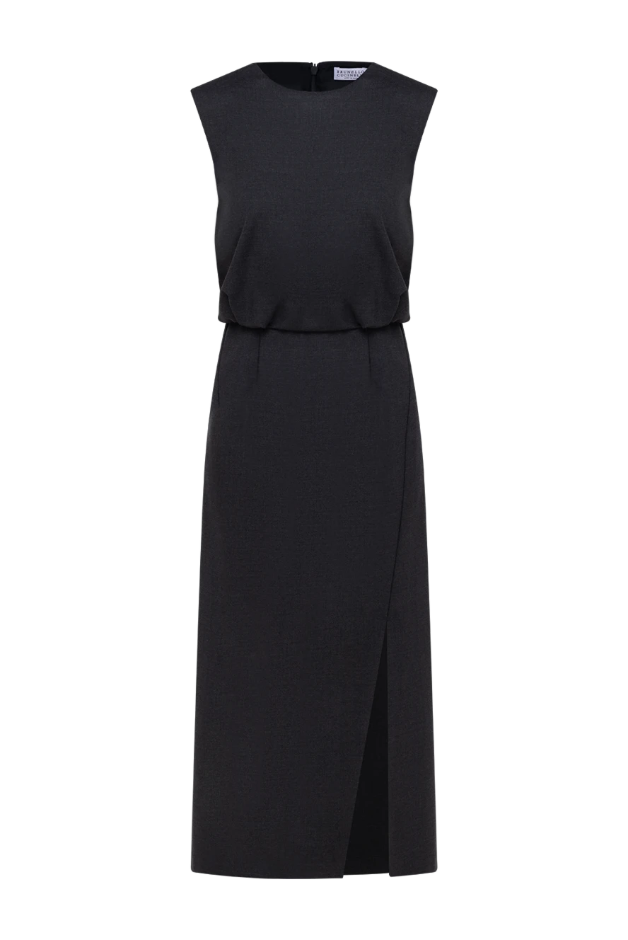 Brunello Cucinelli women's gray wool maxi dress 183862 - photo 1