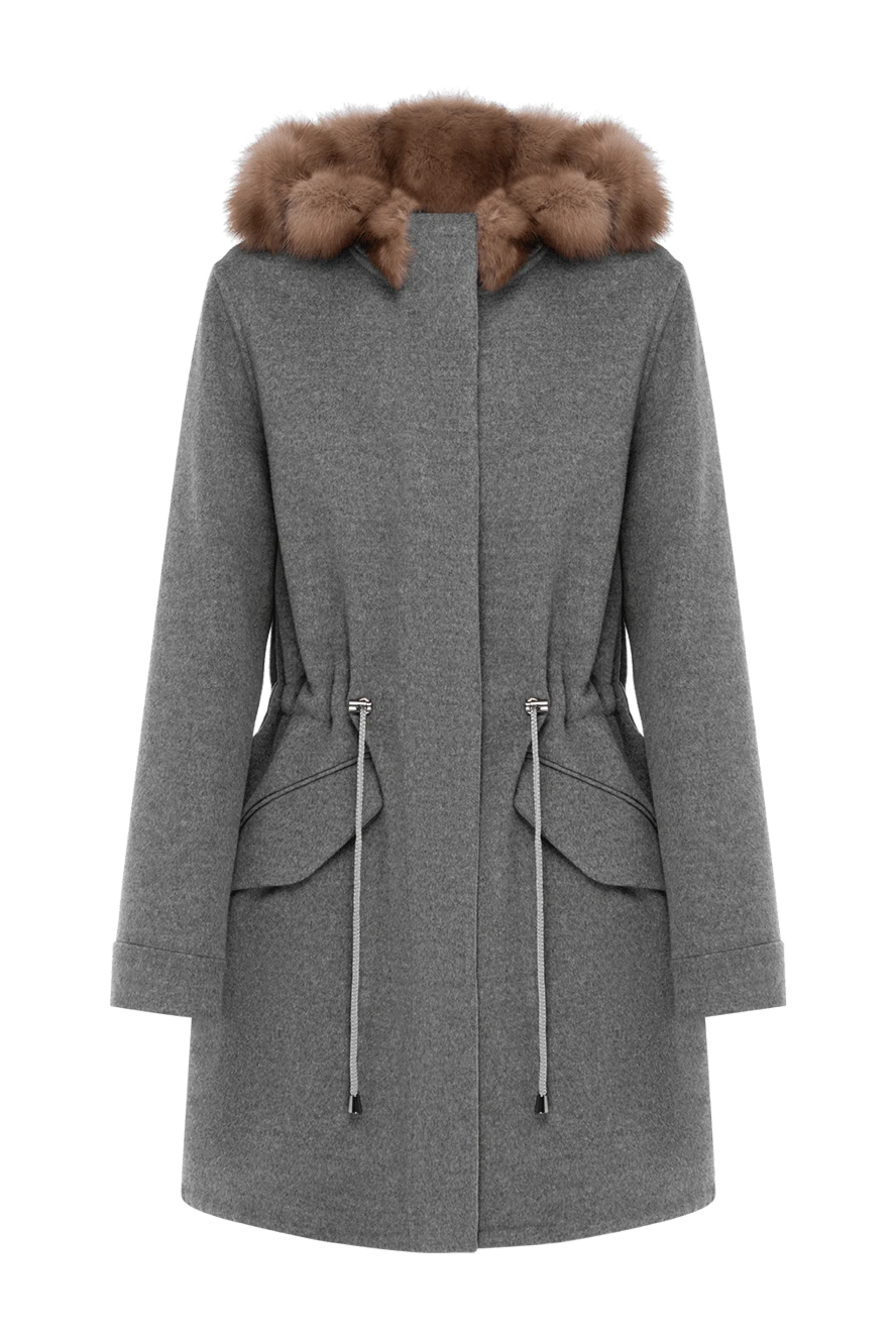 Fabio Gavazzi women's gray coat with sable collar. 184646 - photo 1