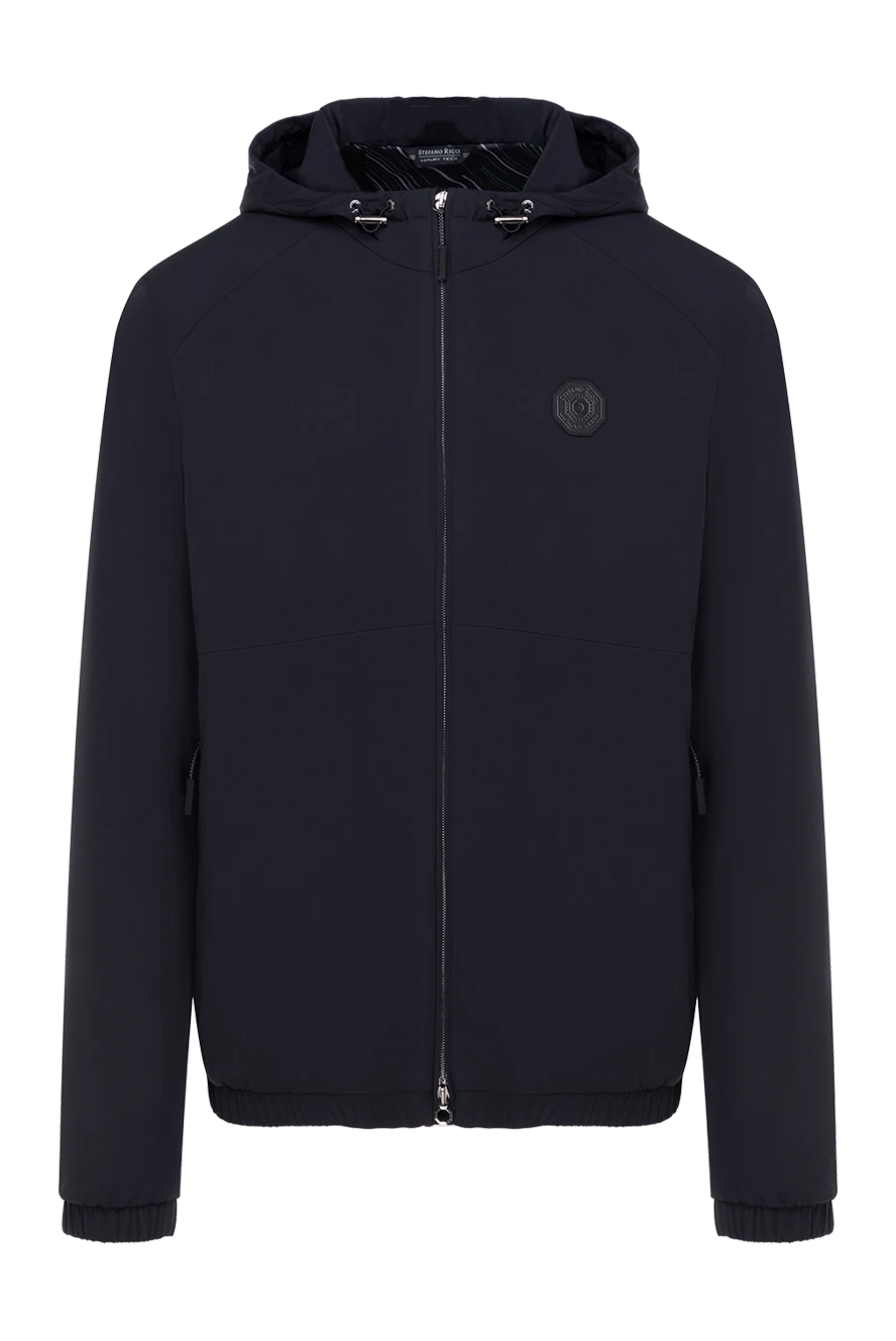 Moncler дутая куртка мужская черная с логотипом 184944 — Мужские