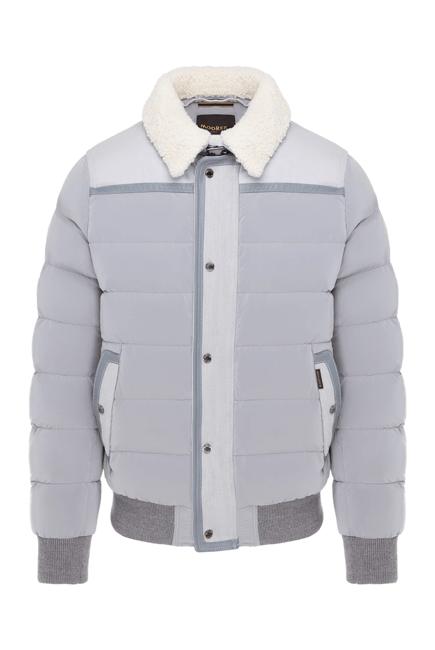 Moorer men's gray jacket with fur collar 184723 - photo 1