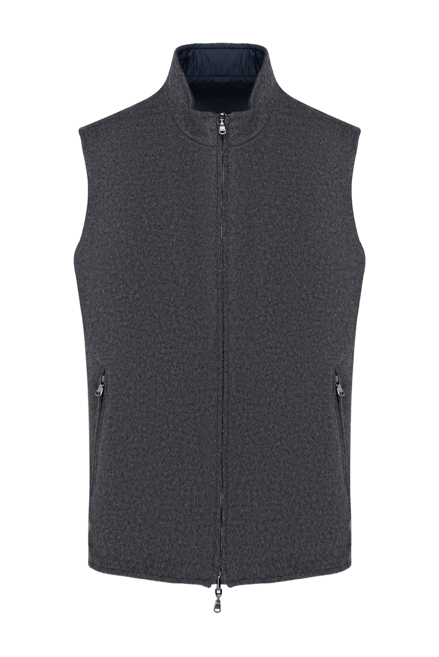 Barba Napoli man men's vest with a zipper made of wool and cashmere, gray 184730 - photo 1