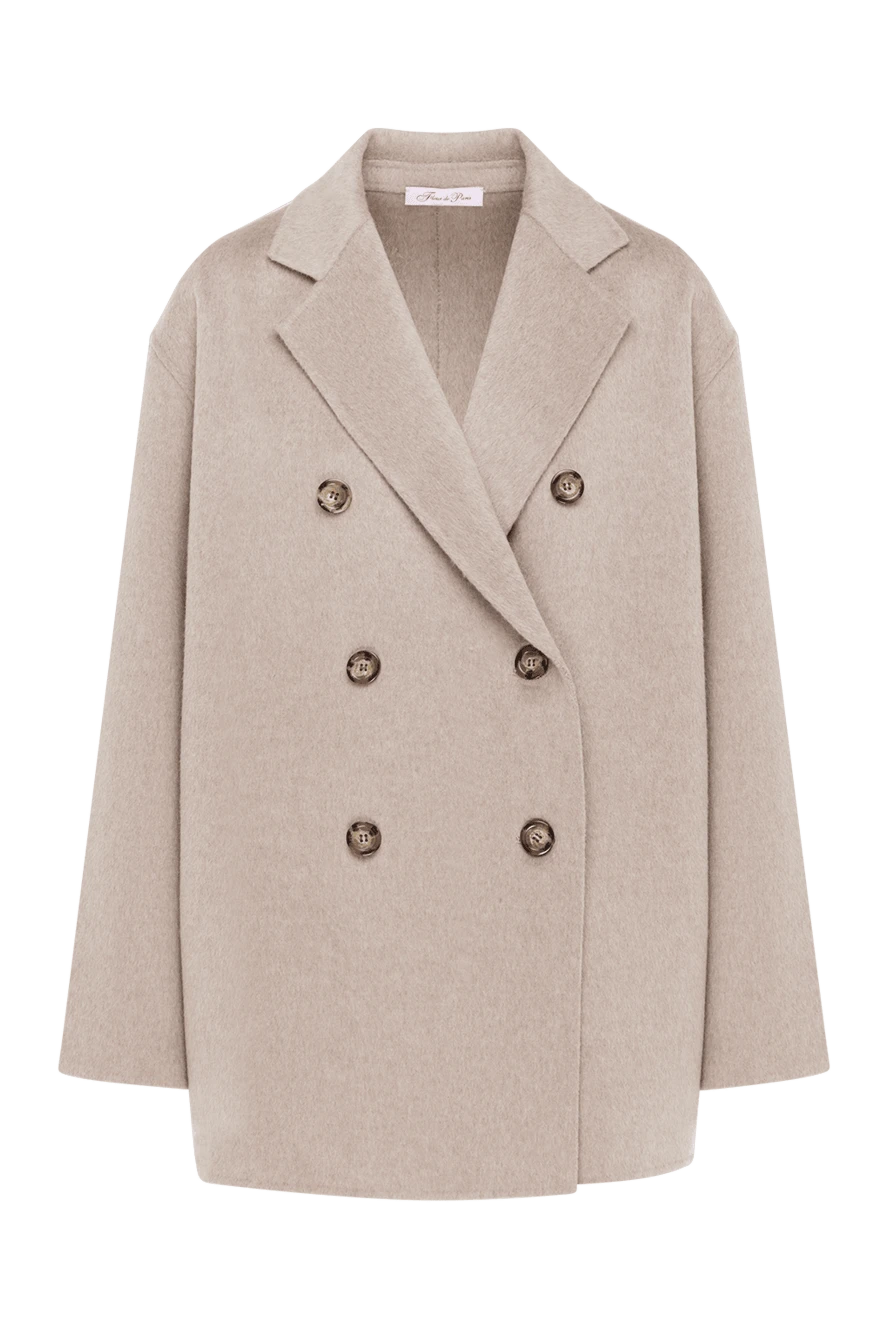 Fleur de Paris women's double-breasted beige coat with a loose fit 184736 - photo 1