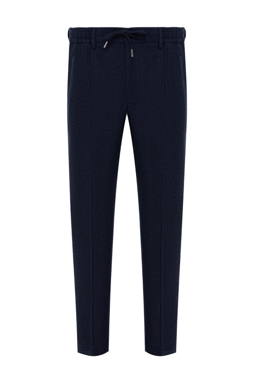 Cesare di Napoli men's blue wool trousers with pintucks 184830 - photo 1