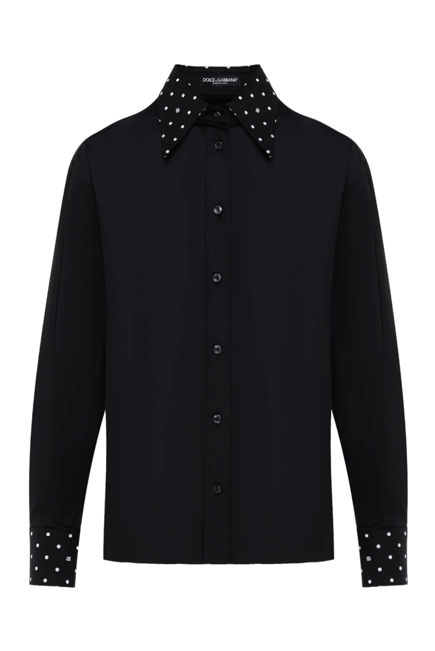 Dolce & Gabbana black women's shirt with polka dot collar 184874 - photo 1