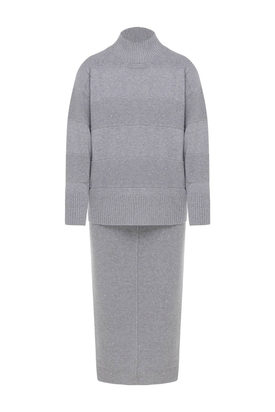 Panicale women's knitted suit with maxi skirt gray 184893 - photo 1