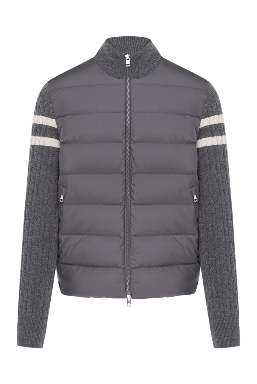 Moncler куртка мужская вязаная серая 184946 - фото 1