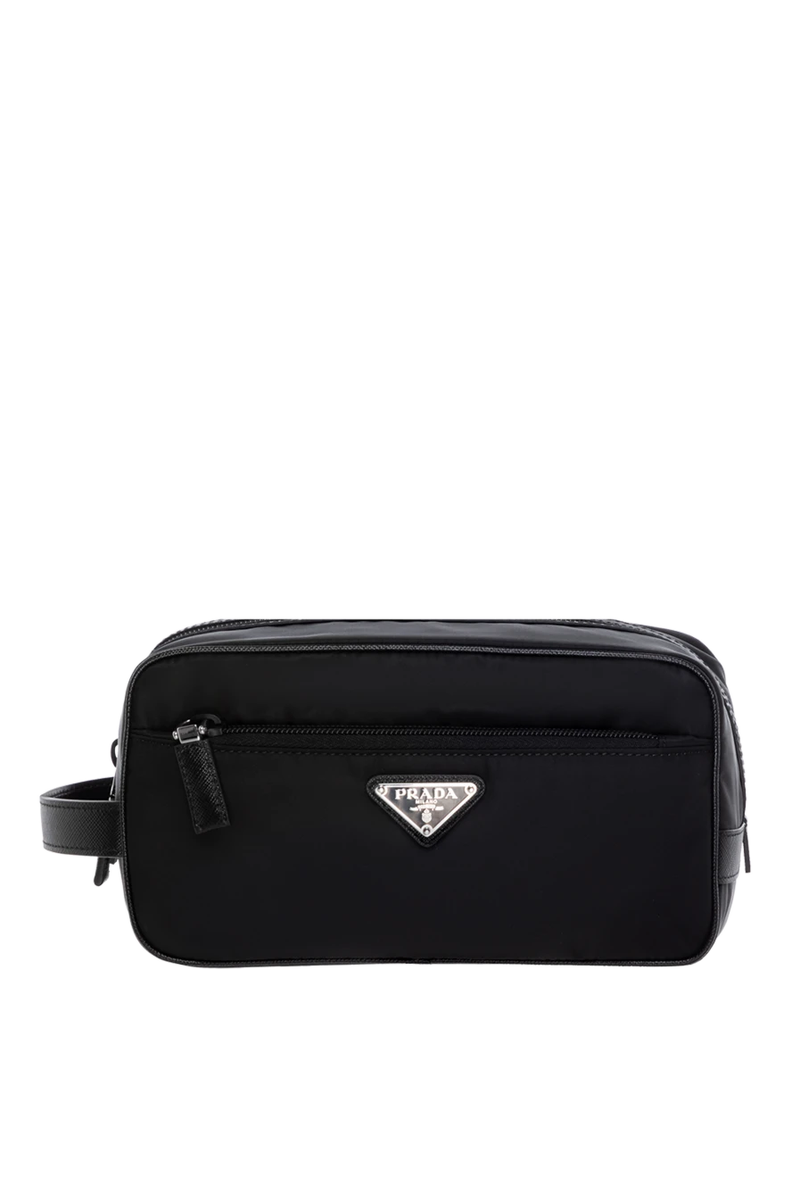 Prada travel nylon cosmetic bag for men, black with logo 184952 - photo 1