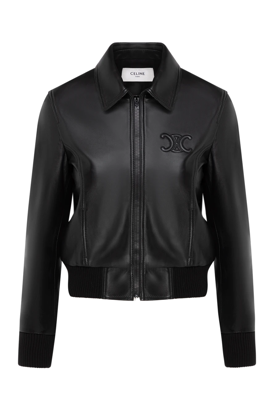 Celine black leather jacket for women with logo 184958 - photo 1