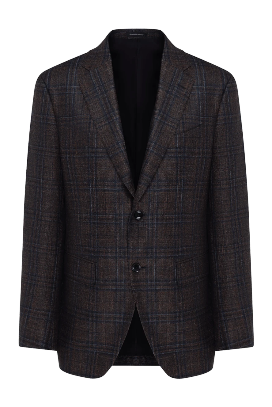 Sartoria Latorre men's single-breasted jacket, brown, checkered 184976 - photo 1