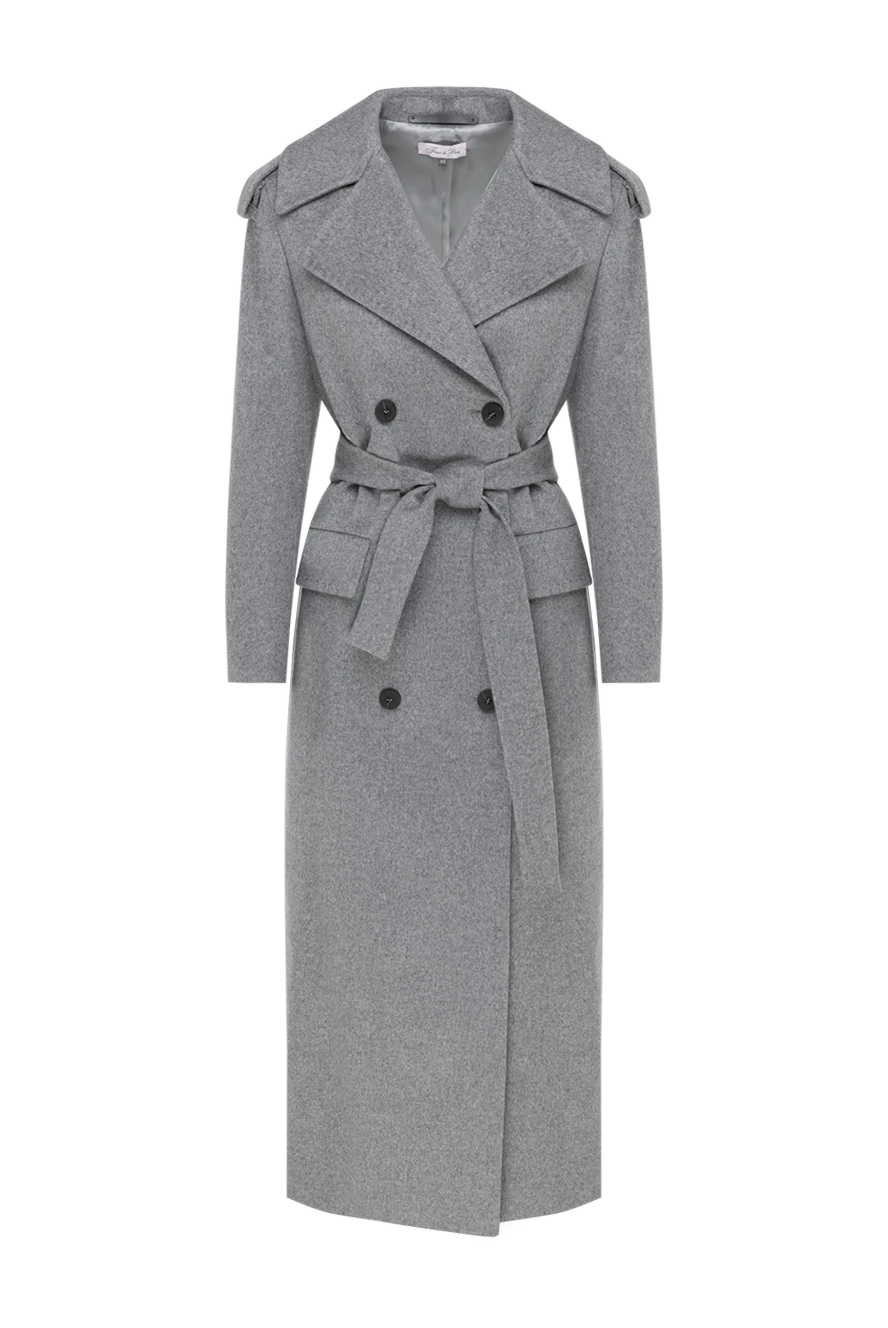 Fleur de Paris woman women's double-breasted gray coat with belt 185013 - photo 1