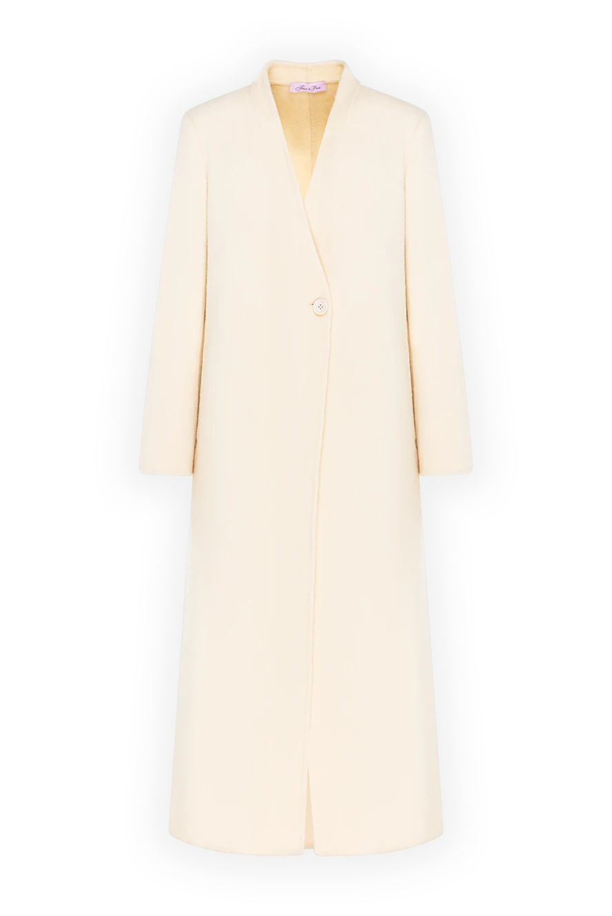 Fleur de Paris women's white wool coat with a v-collar 185030 - photo 1