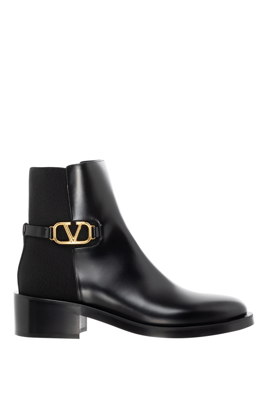 Valentino high black leather zipper boots with logo 185055 - photo 1