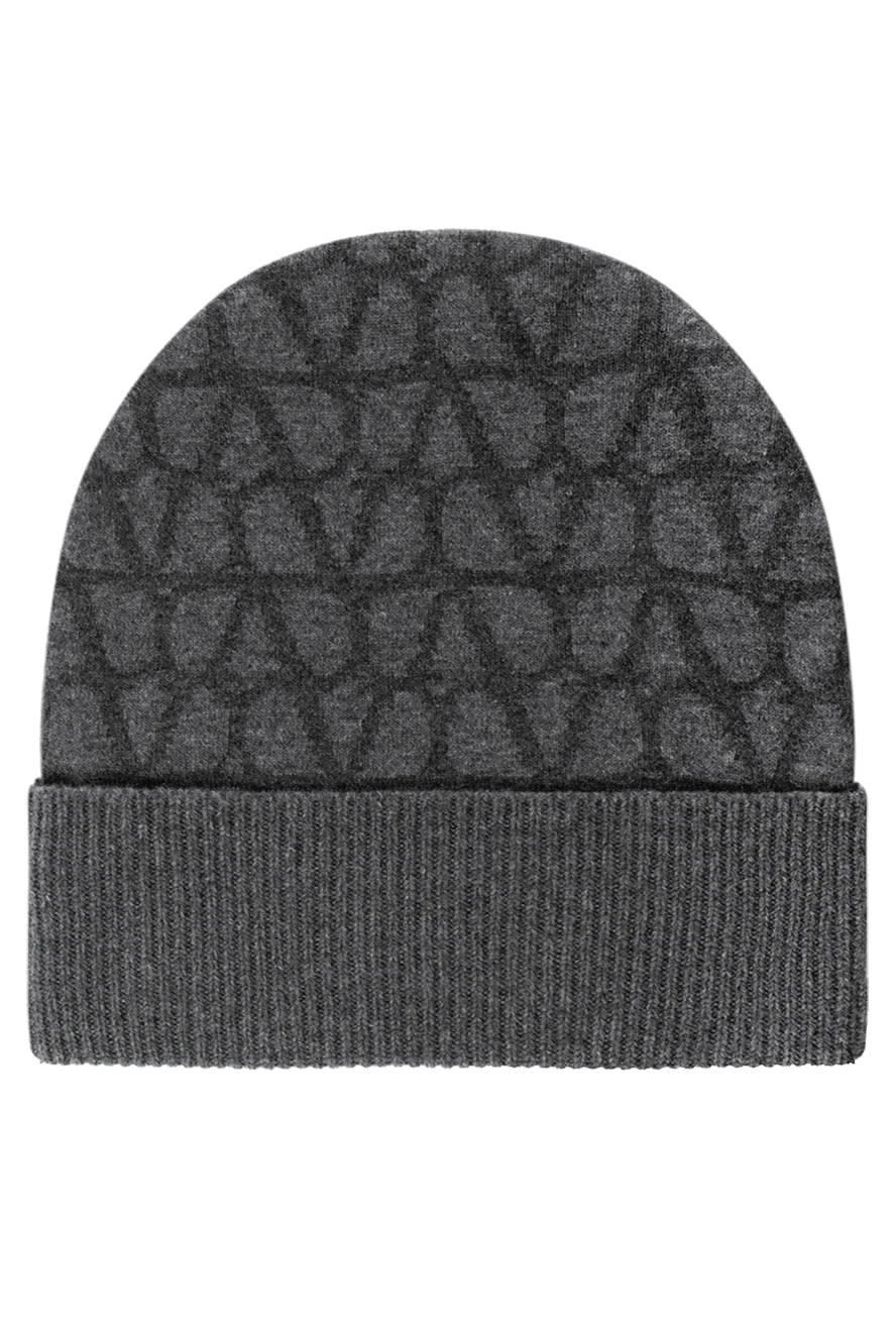 Valentino women's gray woolen hat with pattern 185060 - photo 1