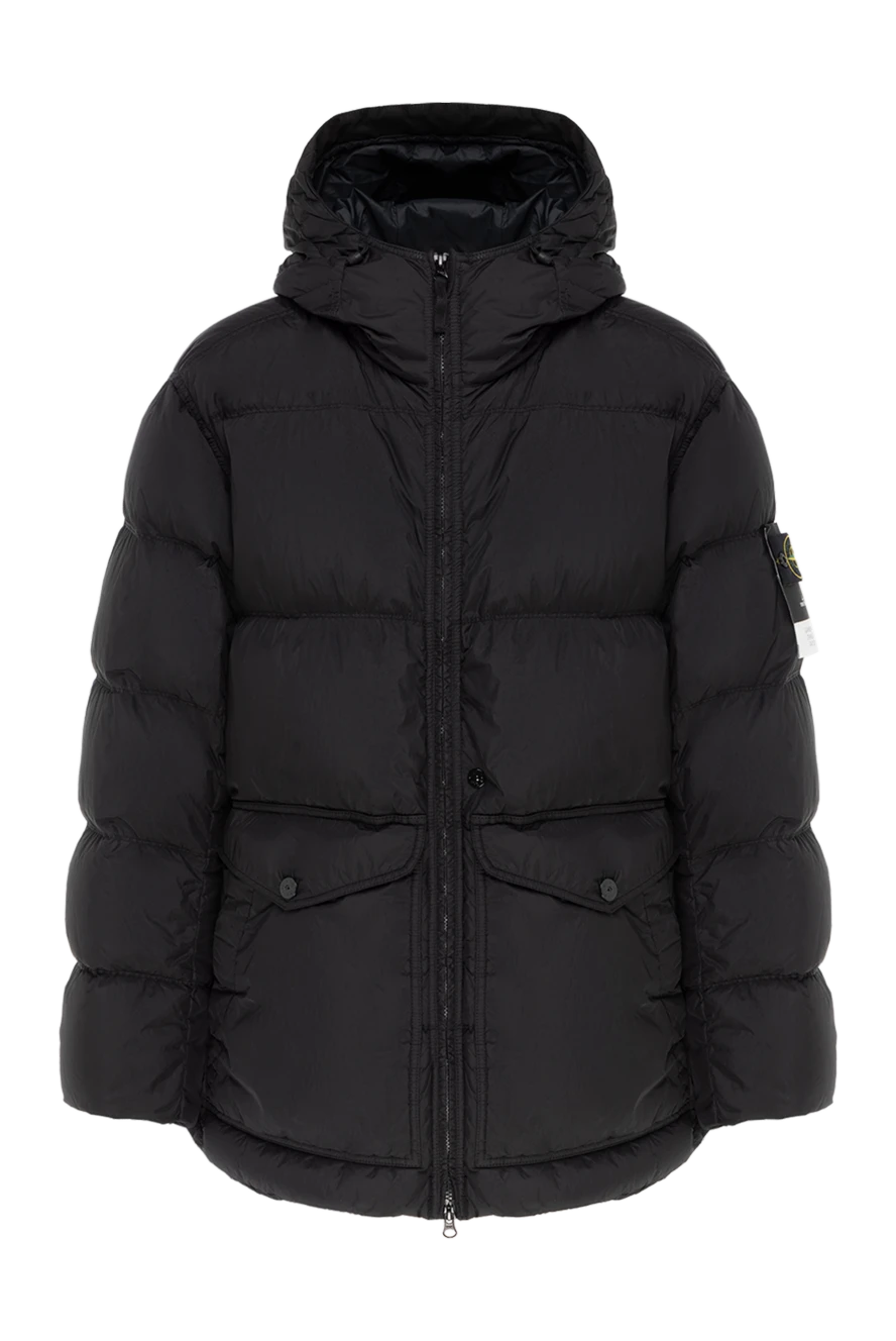 Stone Island men's black winter jacket with hood 185068 - photo 1