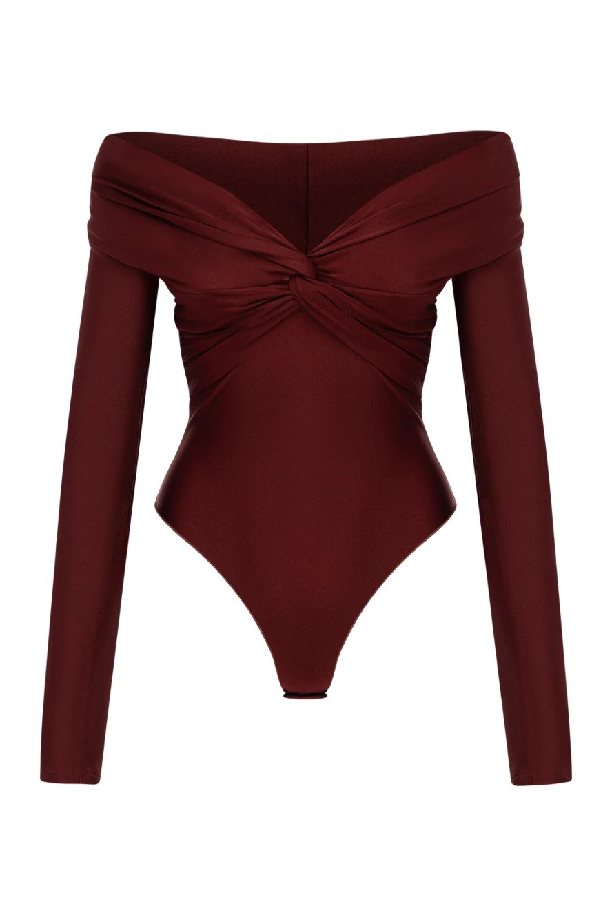 The Andamane bodysuit with long sleeves and open shoulders burgundy 185076 - photo 1