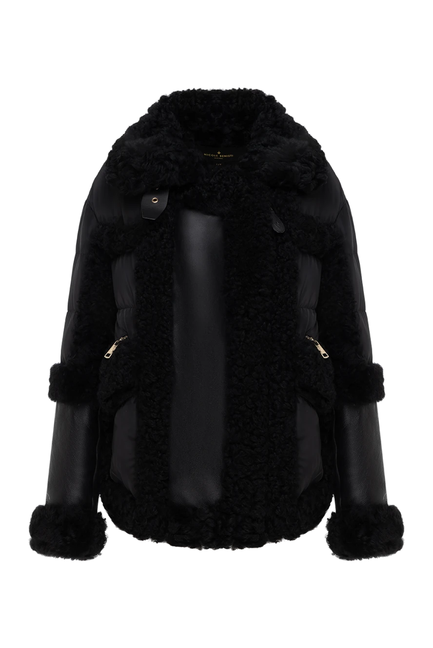 Nicole Benisti пуховик женский черный из кожи меха и текстиля 185084 - фото 1