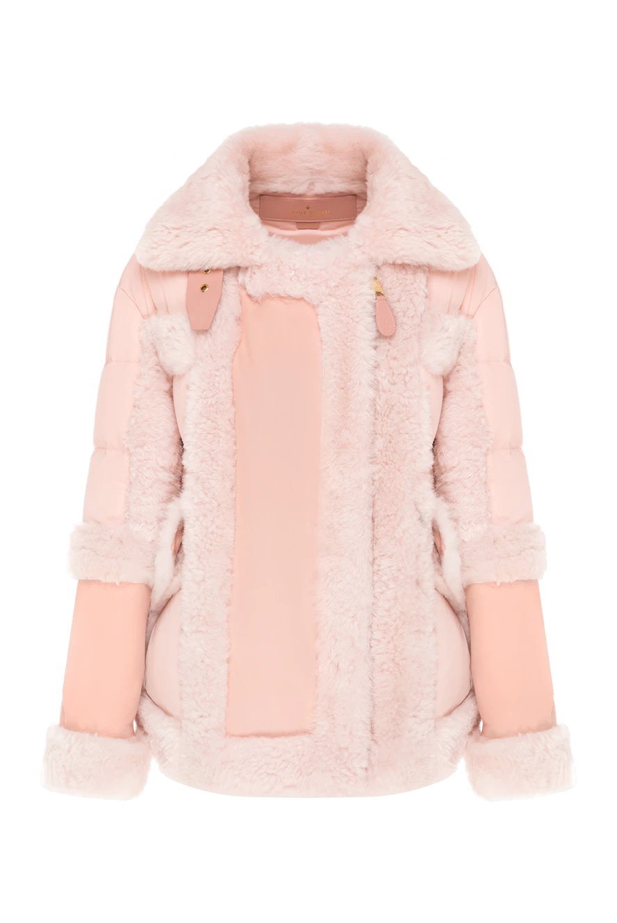 Nicole Benisti пуховик жіночий рожева зі шкіри хутра та текстилю. 185088 - фото 1