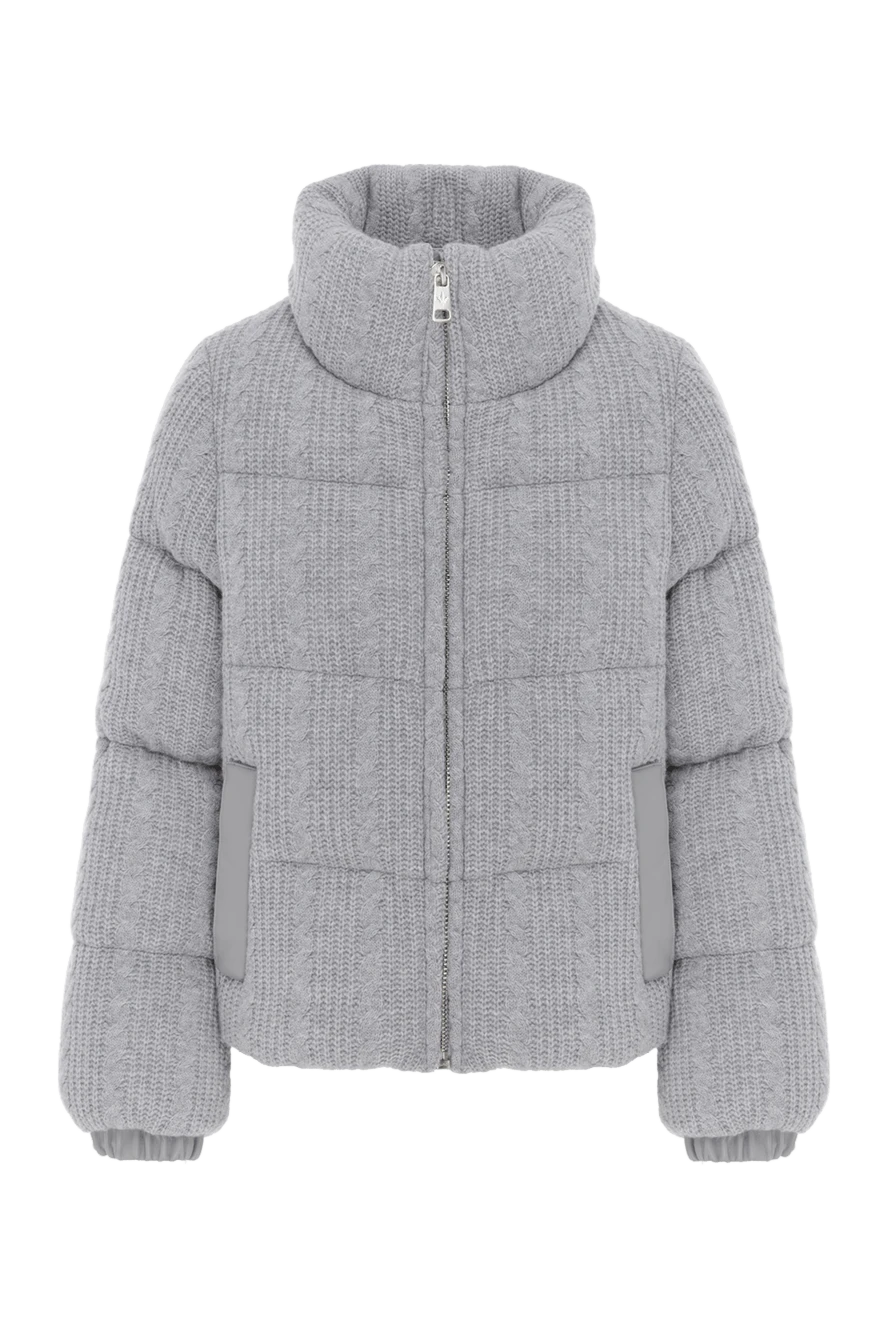 Nicole Benisti пуховик з вовни та кашеміру сірий жіночий з високим коміром 185092 - фото 1