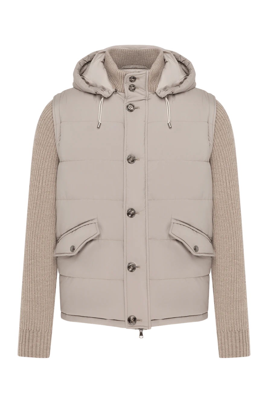 Barba Napoli man men's beige jacket with hood 185108 - photo 1