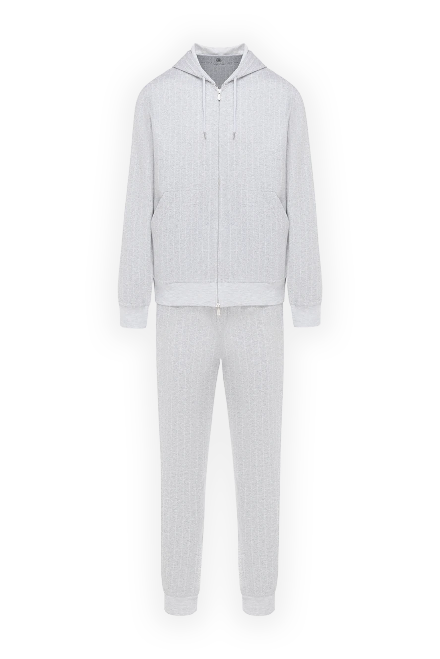 Brunello Cucinelli серый прогулочный костюм мужской в полоску 185197 - фото 1