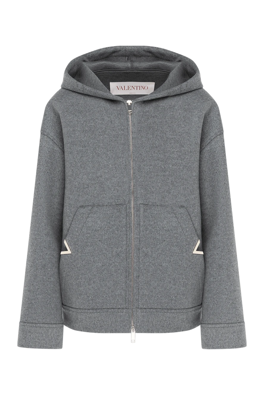 Valentino women's wool gray jacket with hood 185206 - photo 1