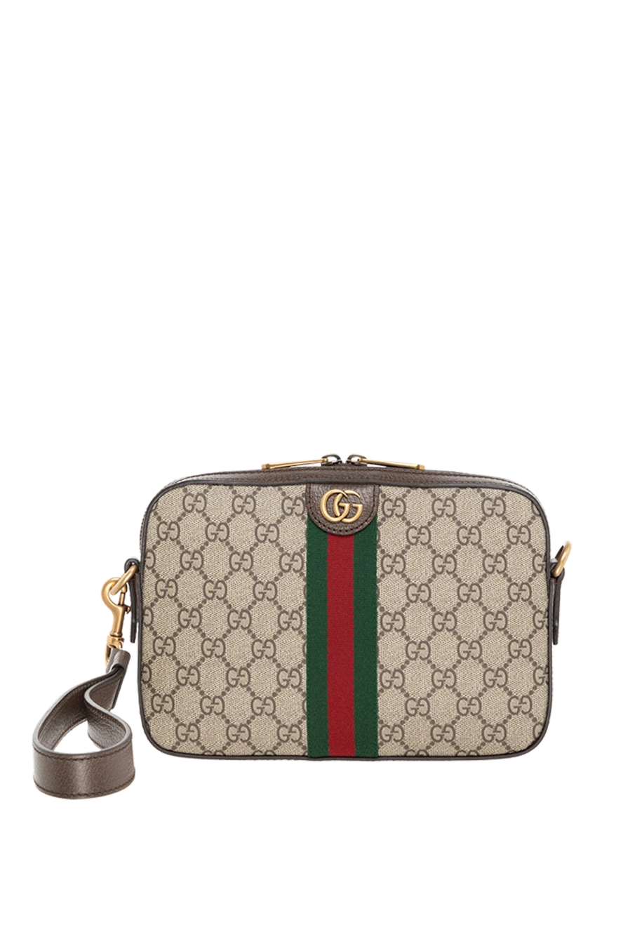 Gucci маленька сумка через плече ophidia бежева 185226 - фото 1