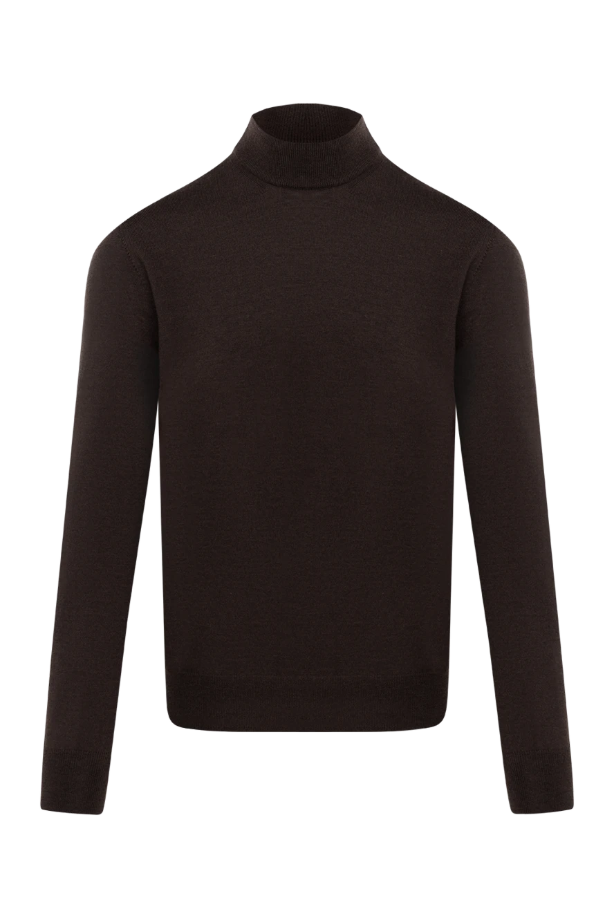 Cesare di Napoli long sleeve jumper for men, brown, wool 185249 - photo 1