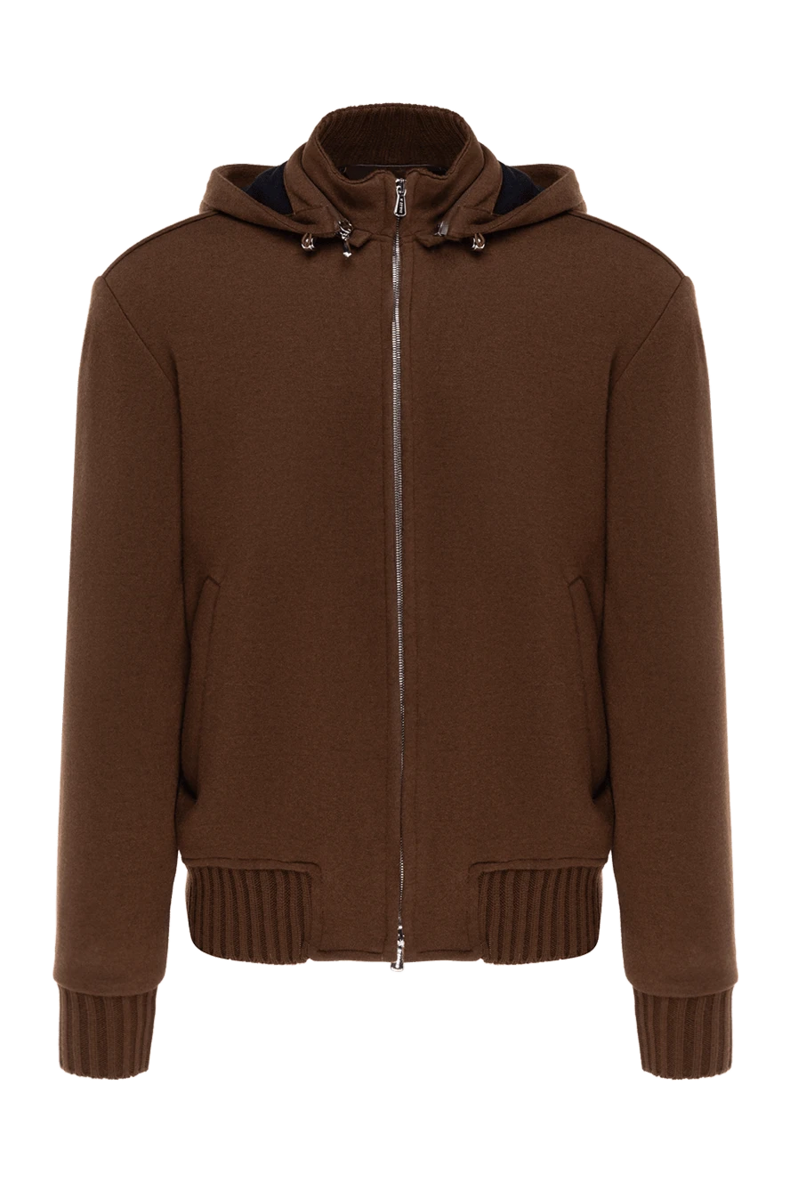 Enrico Mandelli коричнева спортивна кофта з кашеміру чоловіча 185319 - фото 1