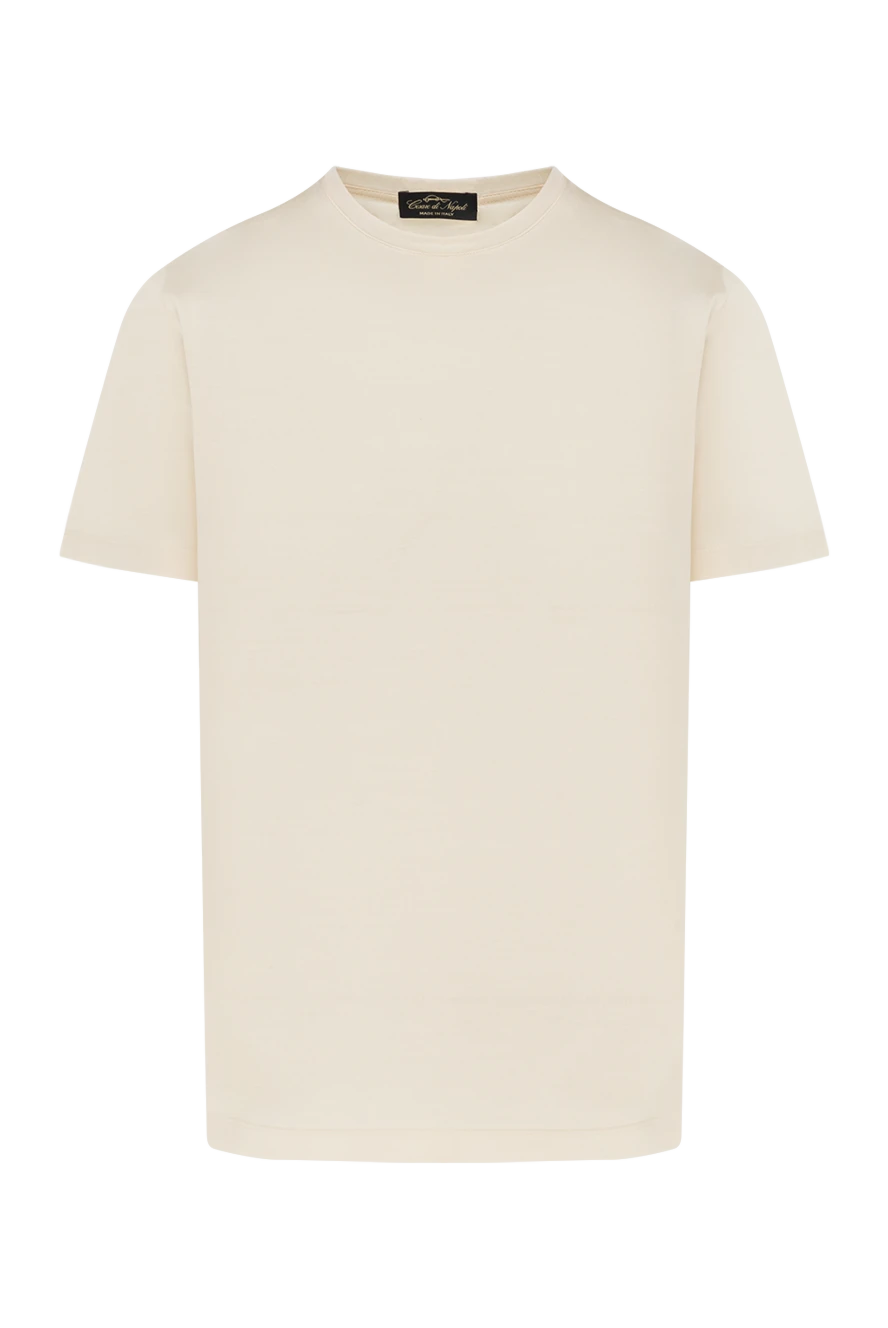 Cesare di Napoli man men's beige cotton t-shirt 185339 - photo 1