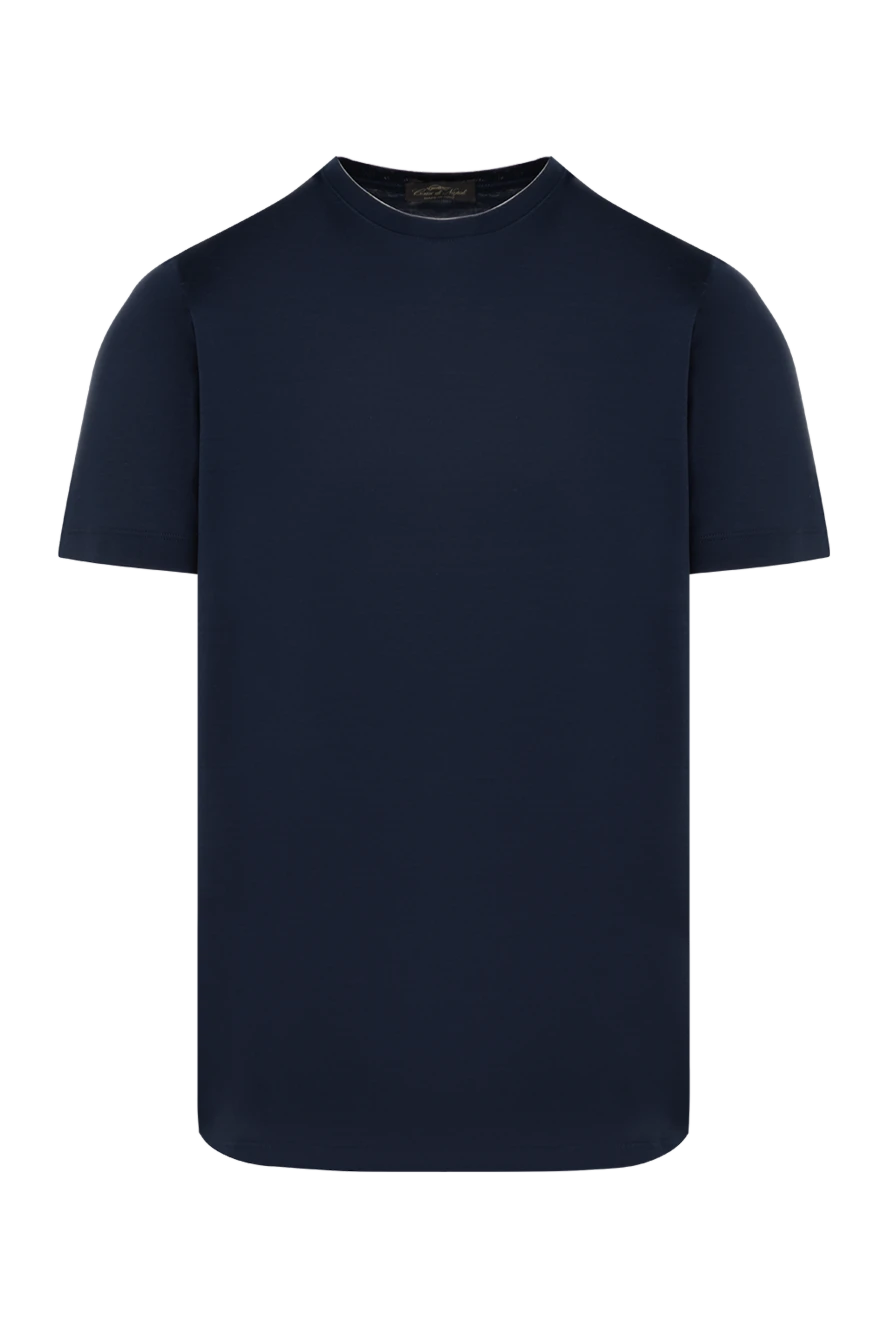 Cesare di Napoli футболка синя із щільної бавовни чоловіча 185344 - фото 1