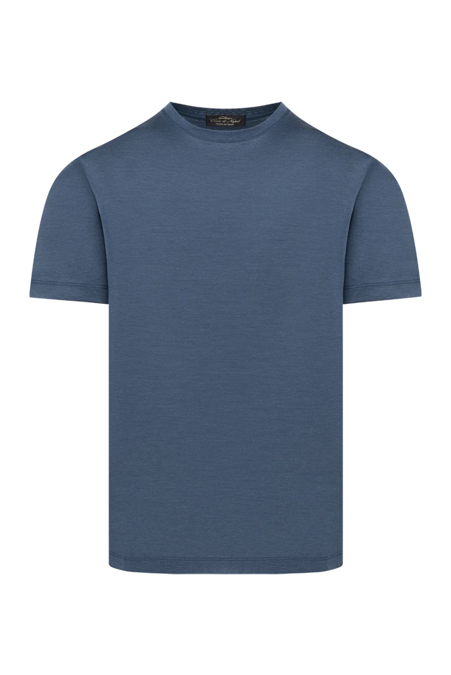 Cesare di Napoli men's blue melange cotton t-shirt (markdown) 197967 - photo 1