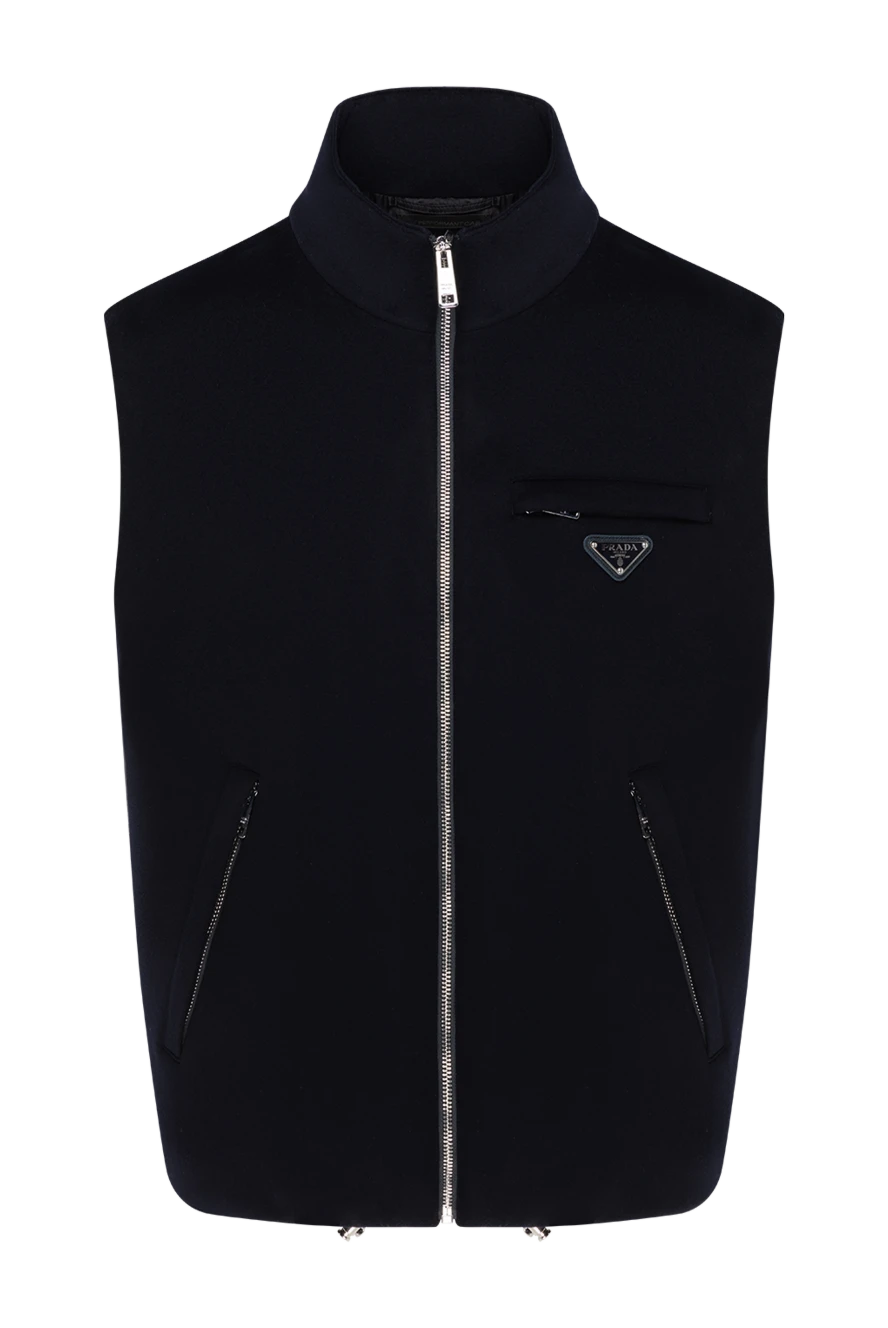 Prada men's blue vest with zipper and pocket 185375 - photo 1