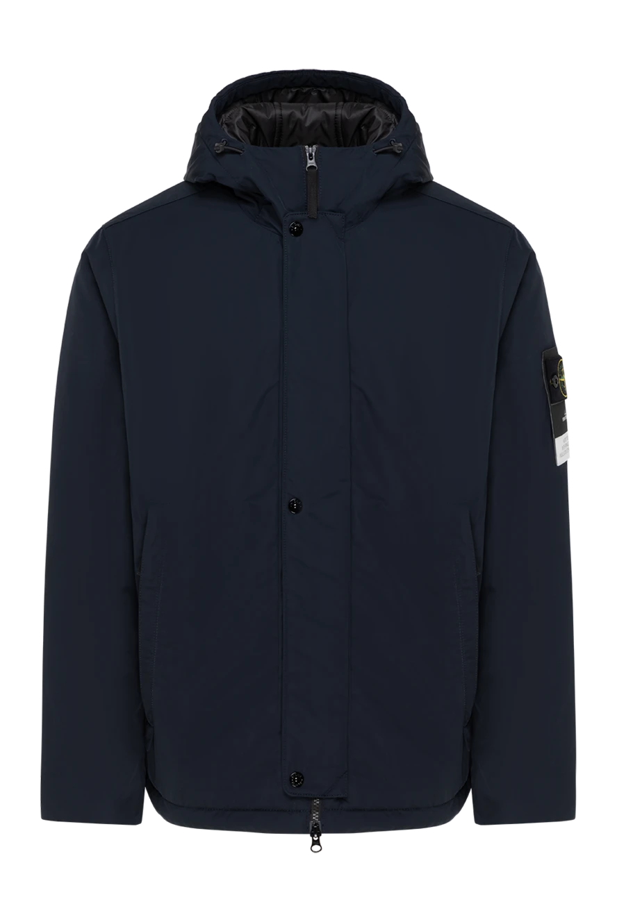 Stone Island чоловічі чоловіча куртка синя з капюшоном 185389 - фото 1