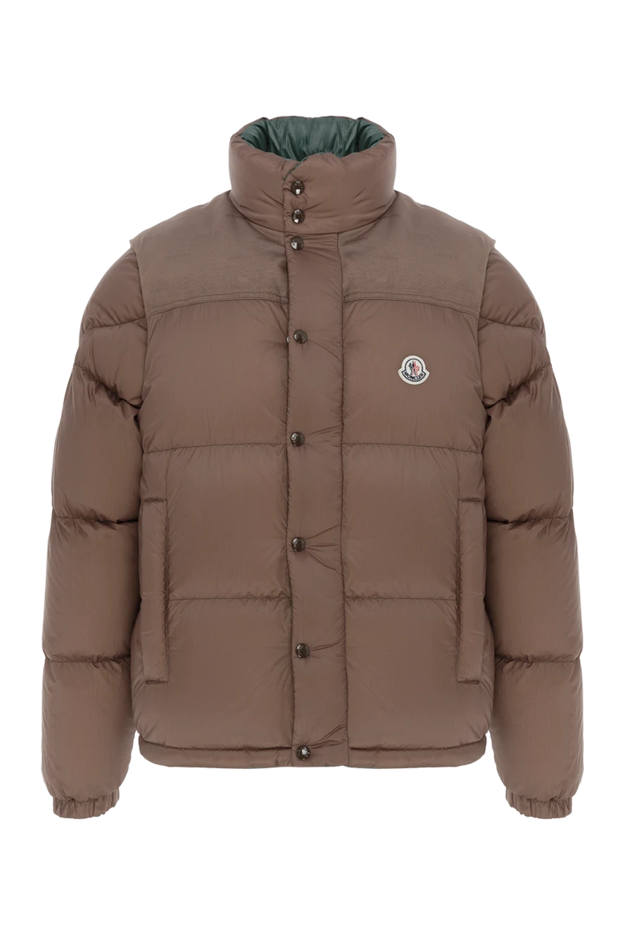 Moncler короткий пуховик verone двосторонній коричневий 185393 - фото 1