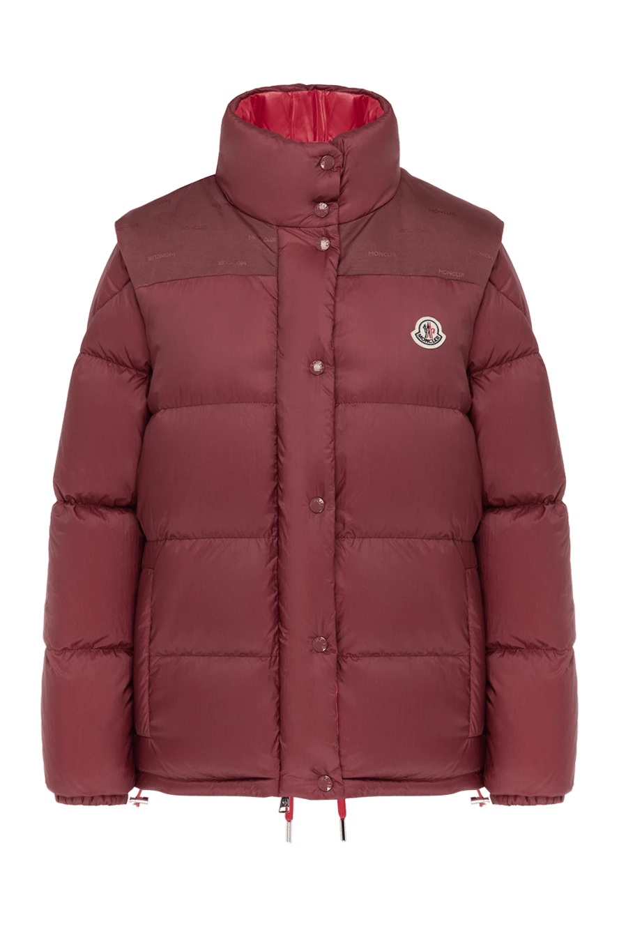 Moncler куртка жіноча бордова з логотипом 185398 - фото 1