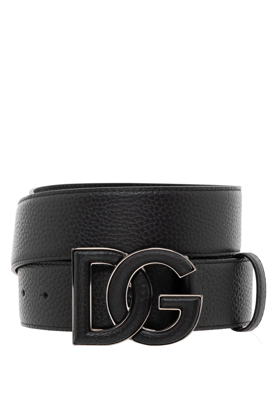 Dolce & Gabbana man black men's deer-embossed calfskin belt 185438 - photo 1