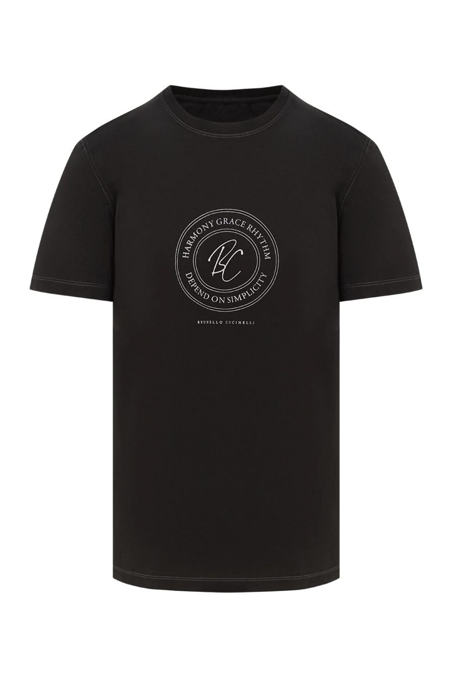 Brunello Cucinelli men's brown cotton t-shirt with print 185486 - photo 1