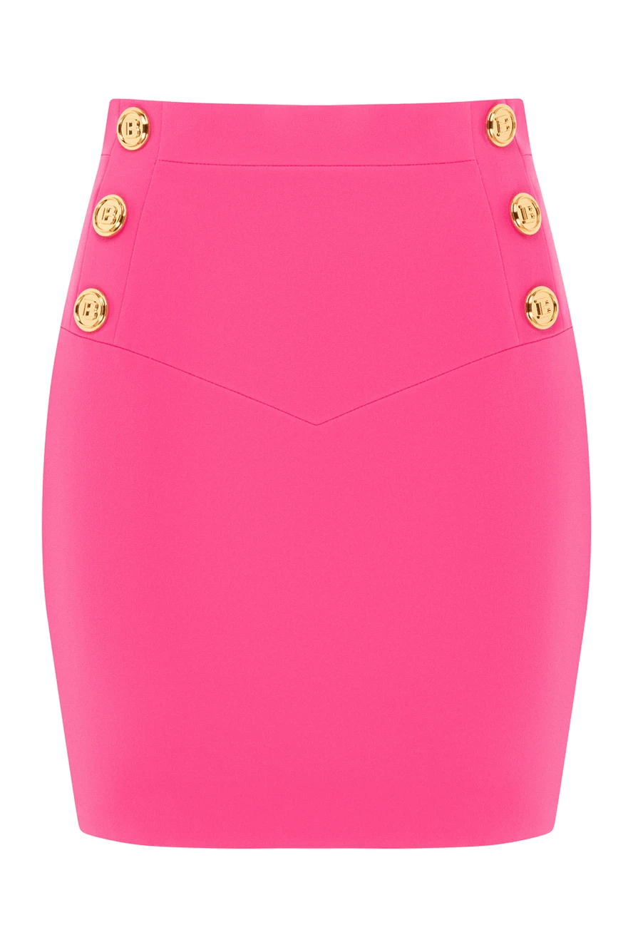 Balmain pink mini skirt with decorative buttons 185495 - photo 1