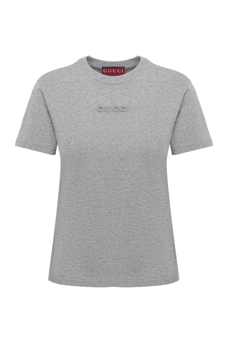 Gucci women's gray melange t-shirt with logo 185539 - photo 1