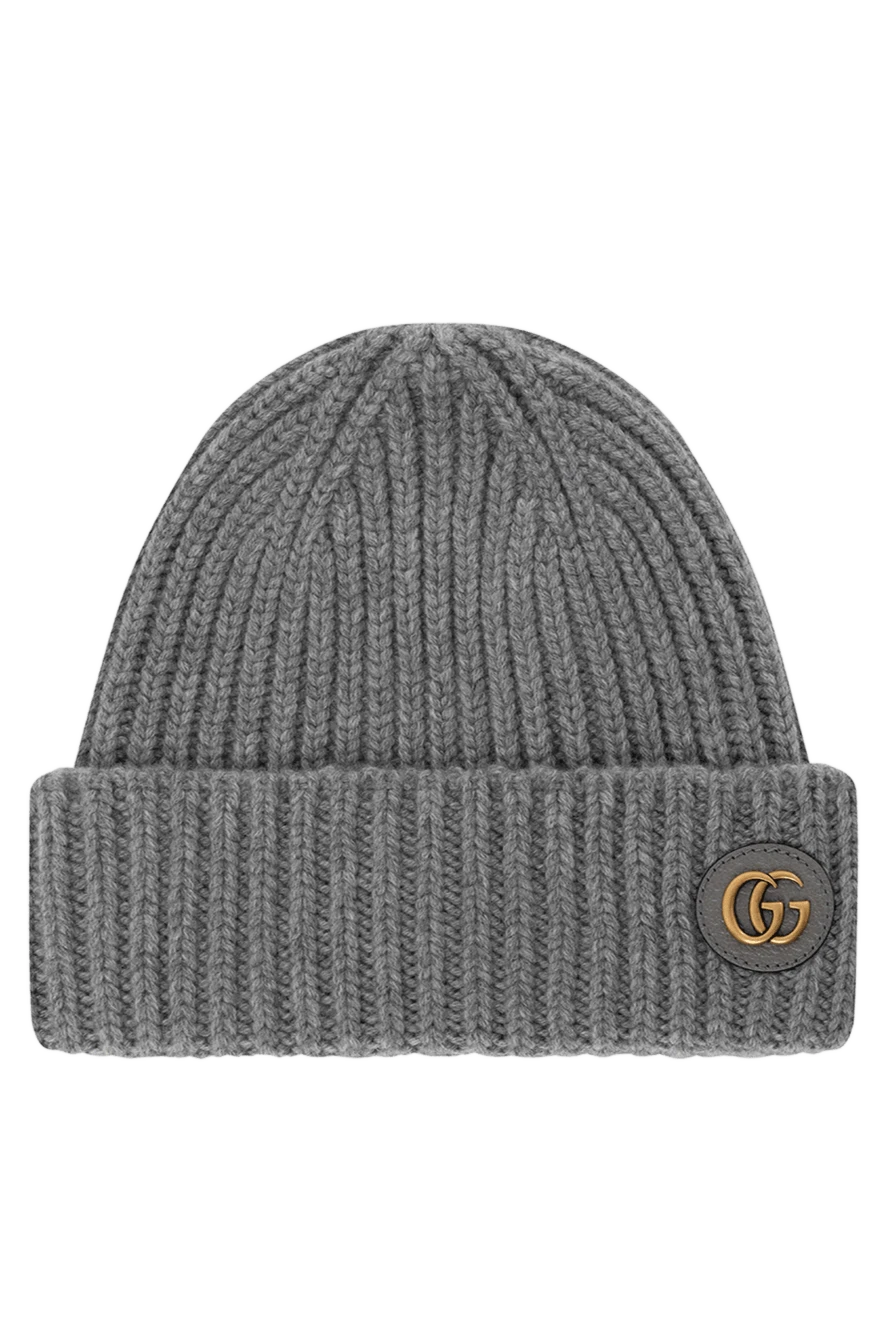 Gucci gray knitted hat for women made of wool and cashmere 185541 - photo 1