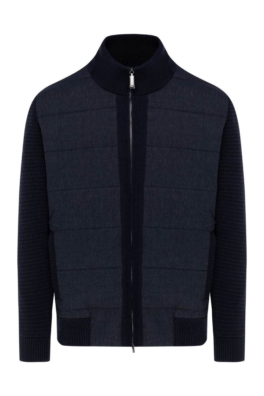 Zilli куртка бомбер синяя кашемировая мужская 185617 - фото 1