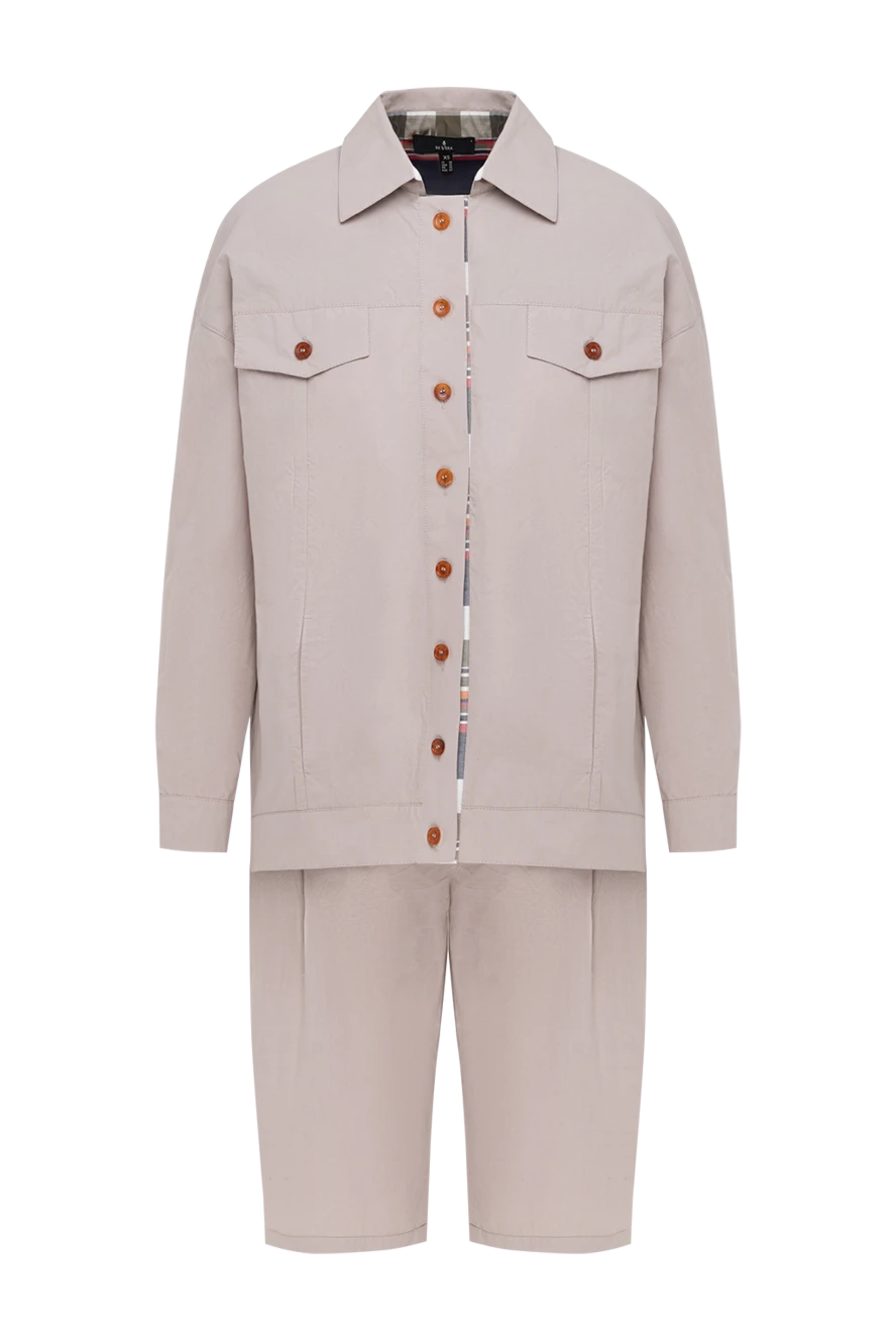 Re Vera woman women's beige cotton suit with shorts 185629 - photo 1