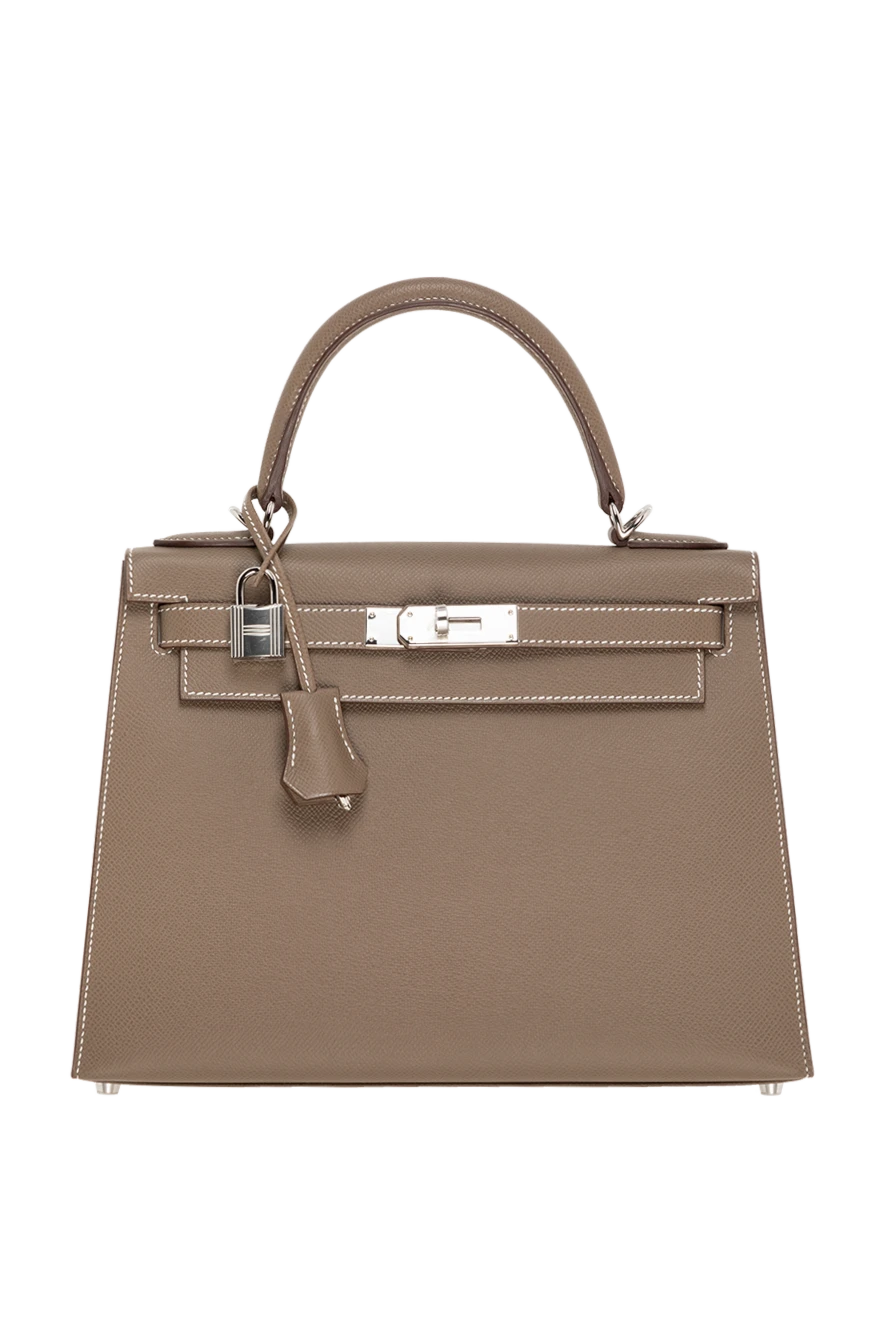 Hermes сумка kelly из эпсомской кожи женская бежевая 185641 - фото 1