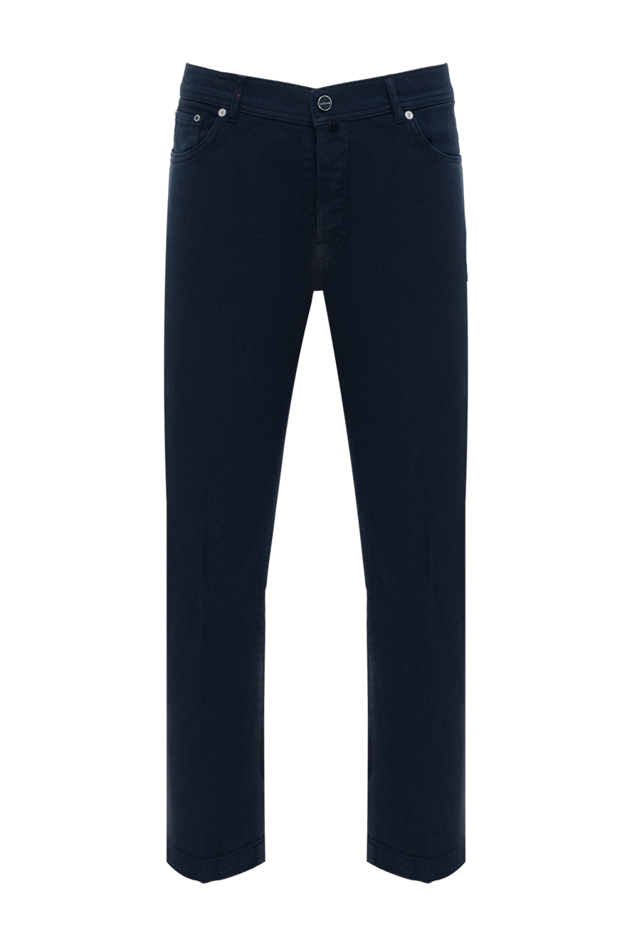 Kiton джинси сині бавовняні чоловічі на гудзиках 185686 - фото 1